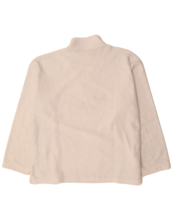 Męski sweter polarowy Fila z graficznym zamkiem błyskawicznym 2XL w kolorze złamanej bieli, poliester