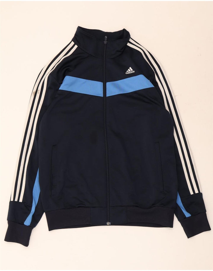 Męska bluza dresowa Adidas, średnia granatowa, poliester z blokami kolorów