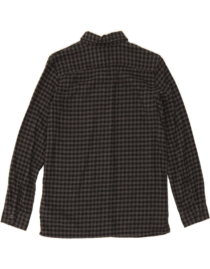GAP Boys Flannel Shirt 11-12 Years XL Grey Gingham Cotton Vintage Gap and Second-Hand Gap from Messina Hembry 