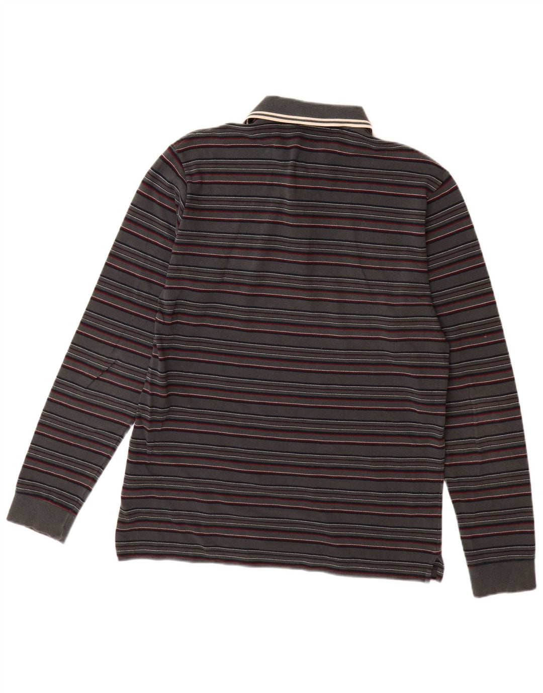 Męska koszulka polo z długim rękawem FRED PERRY Średnioszary, bawełniany w paski