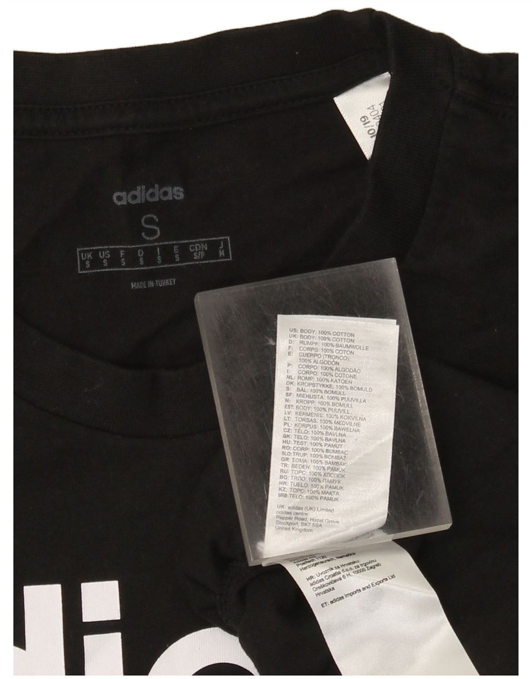 Męska koszulka z grafiką Adidas, mała, czarna, bawełniana
