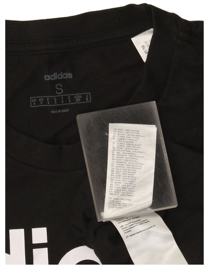 Męska koszulka z grafiką Adidas, mała, czarna, bawełniana