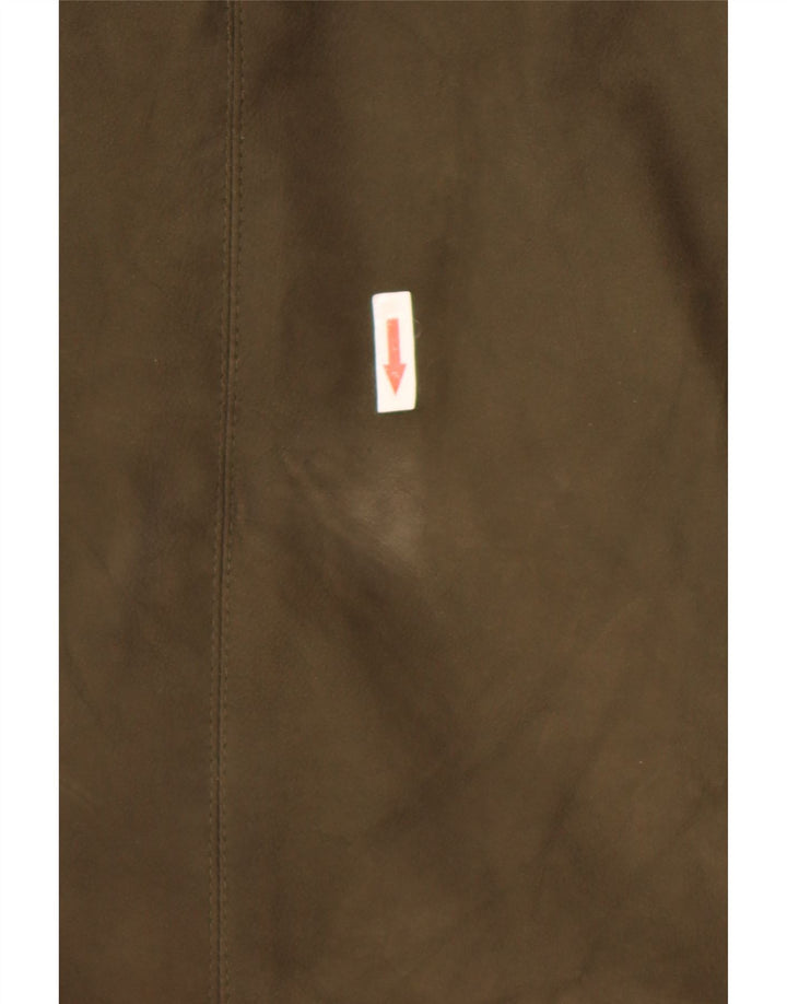 Damski płaszcz skórzany Talenti UK 18 XL, skóra khaki