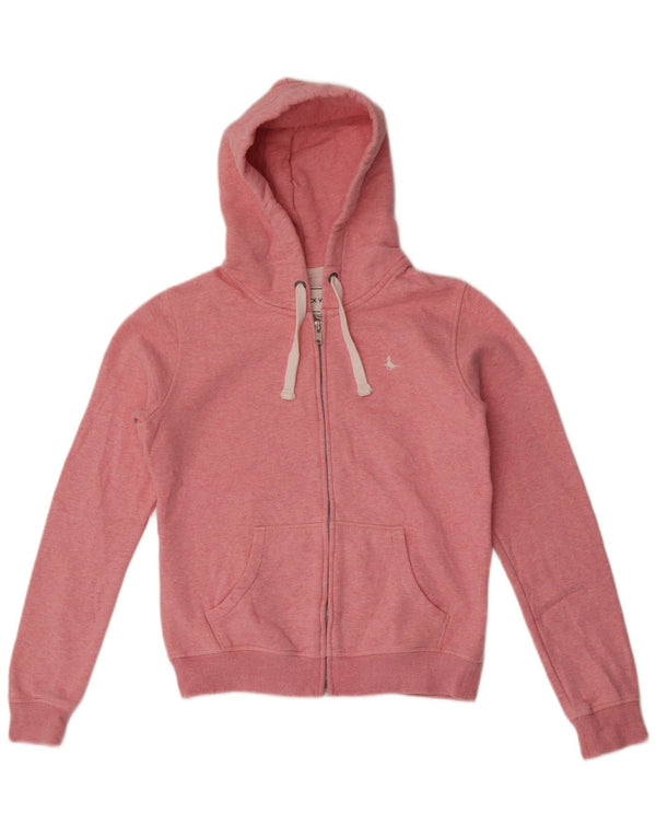 Damski sweter z kapturem i zamkiem Jack Wills UK 10, mały, różowy, nakrapiany, bawełniany