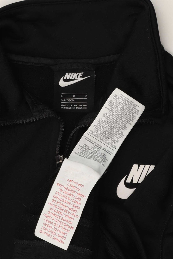 NIKE Boys Tracksuit Top Jacket 12-13 Years Large Black Polyester