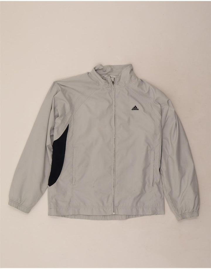 Adidas Męska bluza dresowa UK 40/42 Średni szary poliester z blokami kolorów