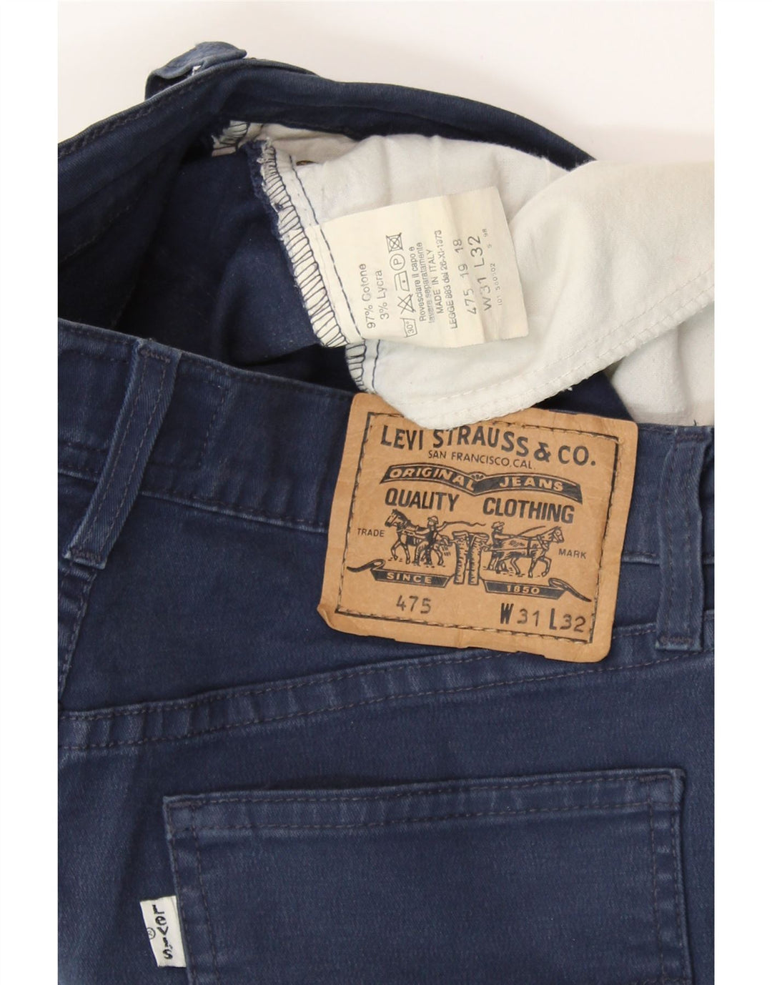 Damskie proste dżinsy LEVI'S W31 L27 Granatowa bawełna