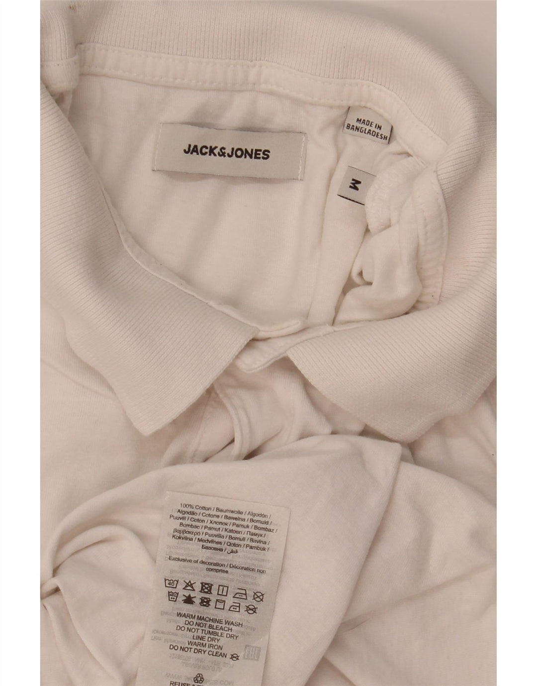 Męska koszulka polo JACK & JONES z długim rękawem i grafiką, w kolorze średniej bieli