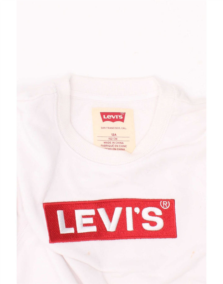 Bluza chłopięca Levi's z grafiką, 11-12 lat, biała
