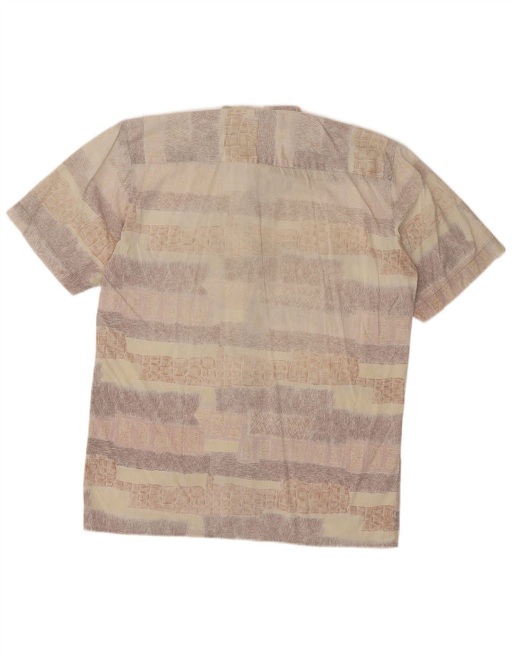 C&A Mens Short Sleeve Shirt Medium Multicoloured Patchwork Cotton