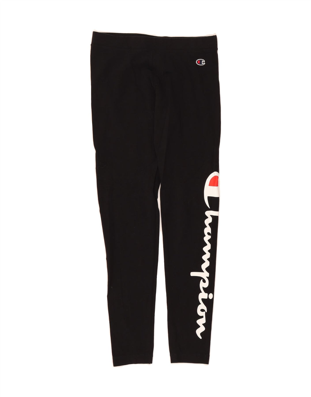 CHAMPION Womens Graphic Leggings UK 10 Small Black Cotton Vintage Champion and Second-Hand Champion from Messina Hembry 