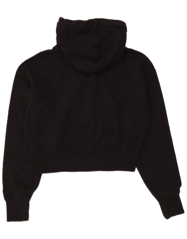 Damski sweter z kapturem i grafiką Superdry, UK 12, średni czarny, bawełniany
