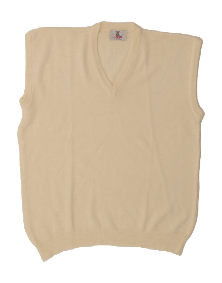FLORENCE Mens Vest Tank Top Medium Beige Vintage Florence and Second-Hand Florence from Messina Hembry 