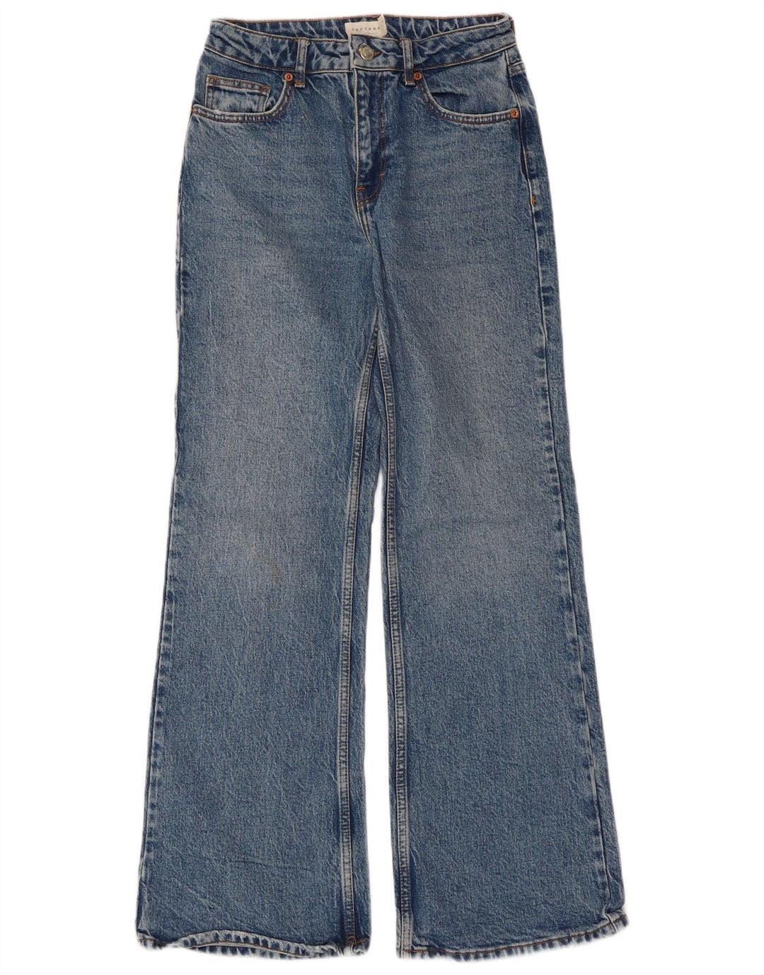 Damskie jeansy rozkloszowane Topshop W26 L30 Niebieskie, bawełniane