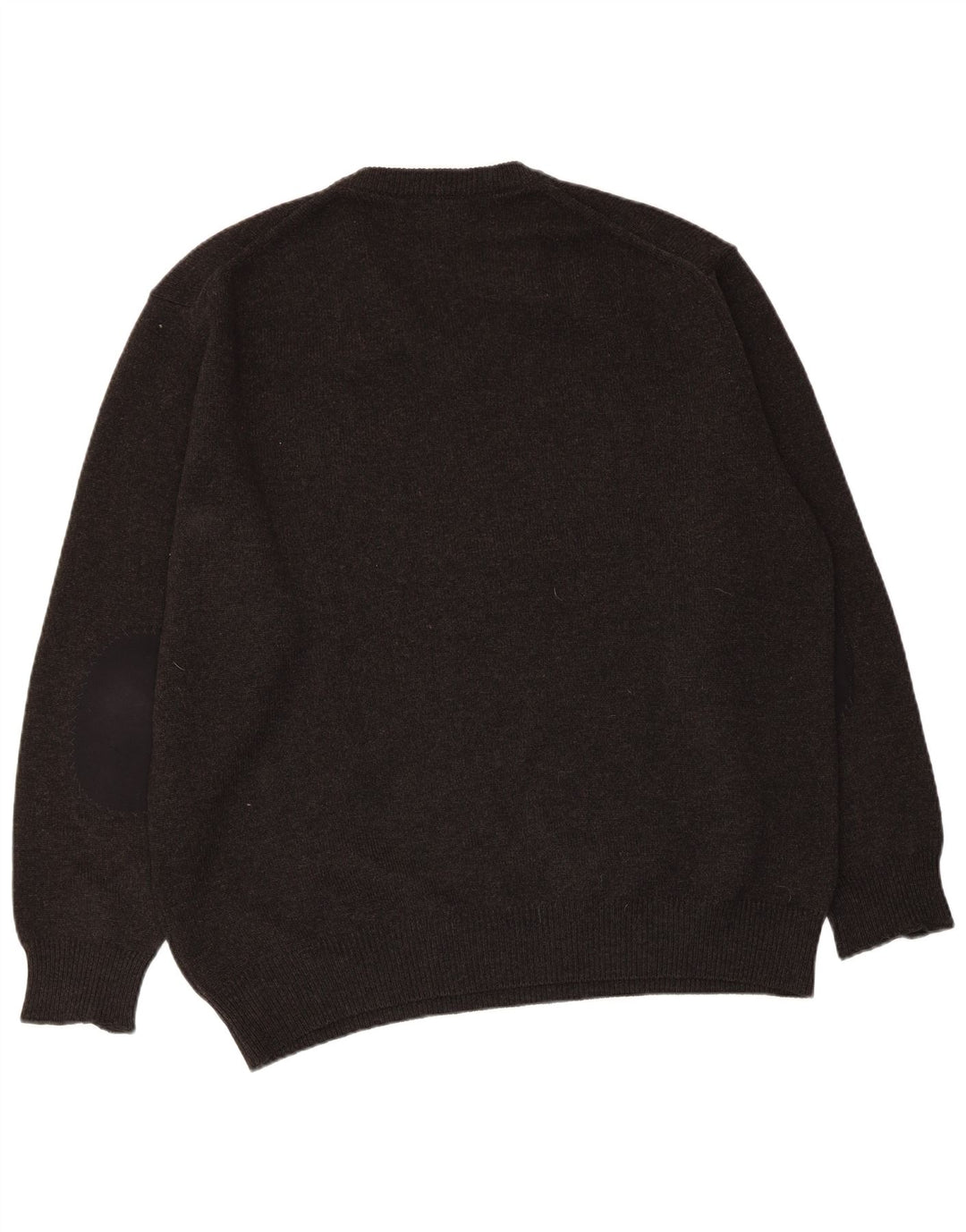 Męski sweter Fred Perry z dekoltem w kształcie litery V, duży, szary, wełniany