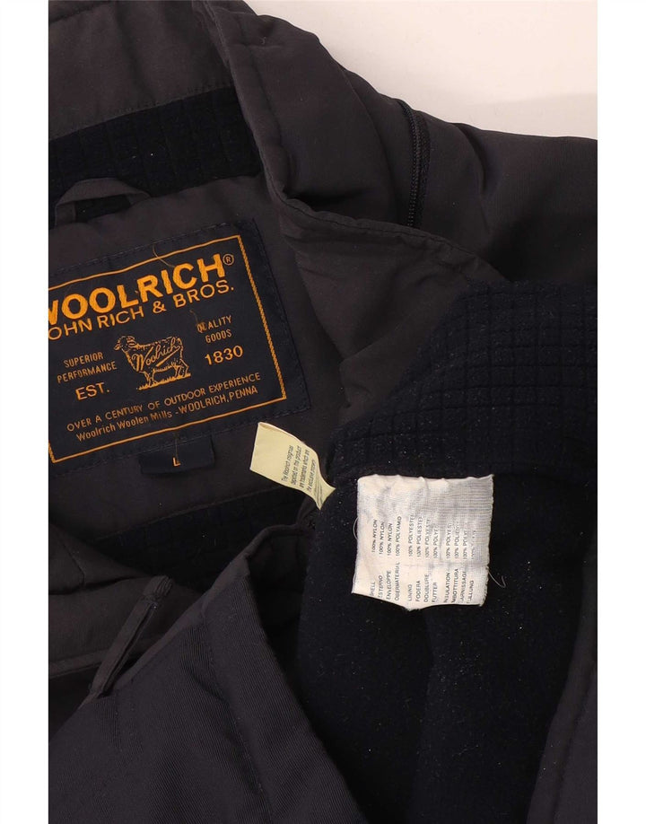Męska kurtka wiatrówka Woolrich Graphic UK 40, duża, granatowa, nylonowa