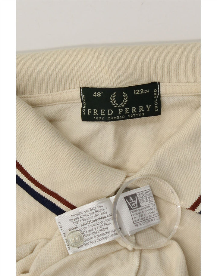 Męska koszulka polo Fred Perry, duża, z białej bawełny