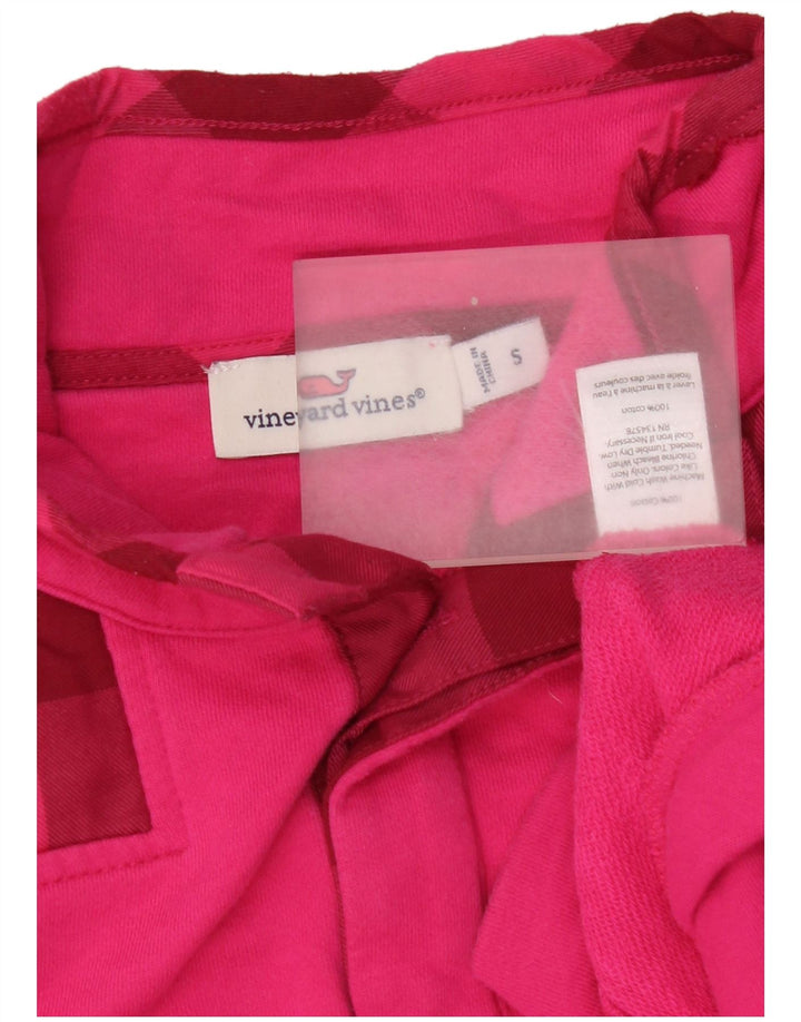 Męska bluza z kapturem Vineyard Vines, zapinana na guziki, mała, różowa, bawełniana kratka