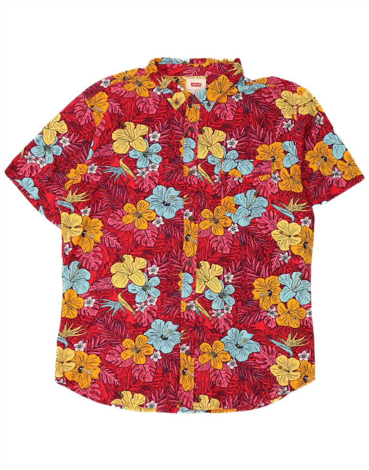 Koszula męska z krótkim rękawem Levi's XL, wielokolorowa, bawełniana w kwiaty