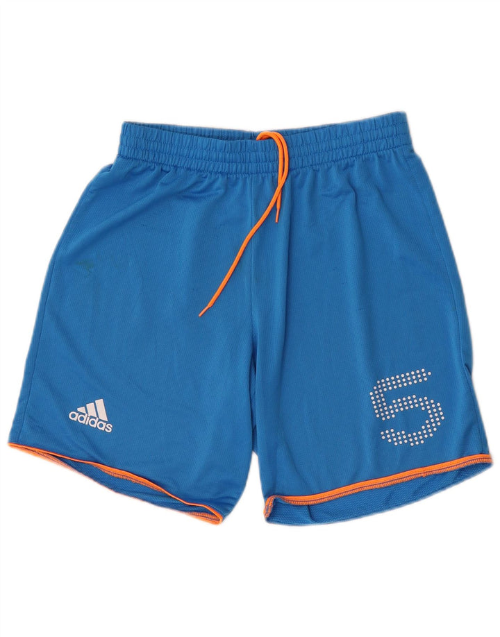 Męskie spodenki sportowe Adidas z grafiką, małe, niebieskie, poliestrowe