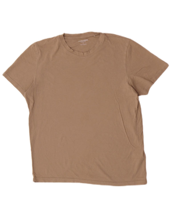 T-shirt męski Jack & Jones, bawełniany, średnio brązowy