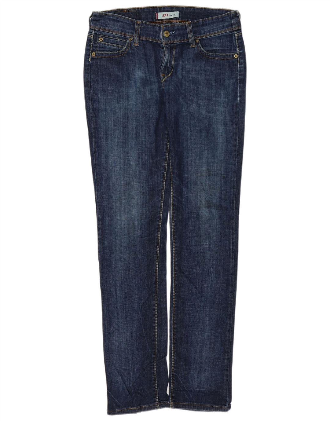 Damskie jeansy LEVI'S 571 Slim W30 L34 Granatowa bawełna