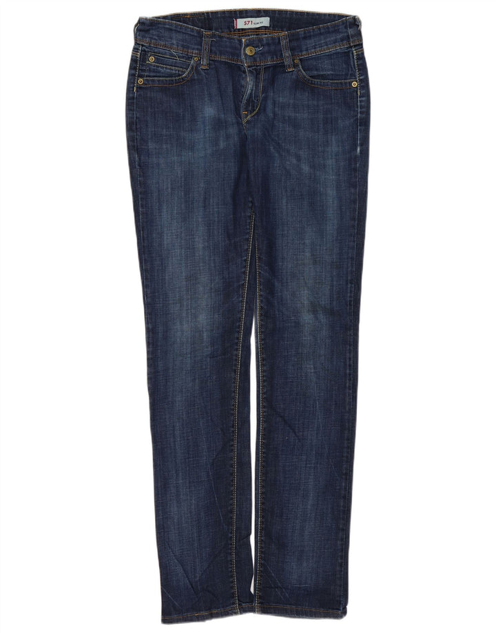 Damskie jeansy LEVI'S 571 Slim W30 L34 Granatowa bawełna