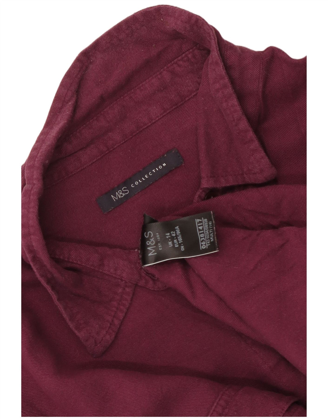 Damska bluzka koszulowa Marks & Spencer UK 14, duża, fioletowa wiskoza