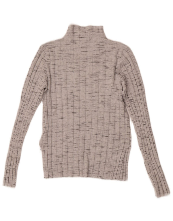Topshop damski sweter z golfem, mały, szary, nakrapiany, UK 8