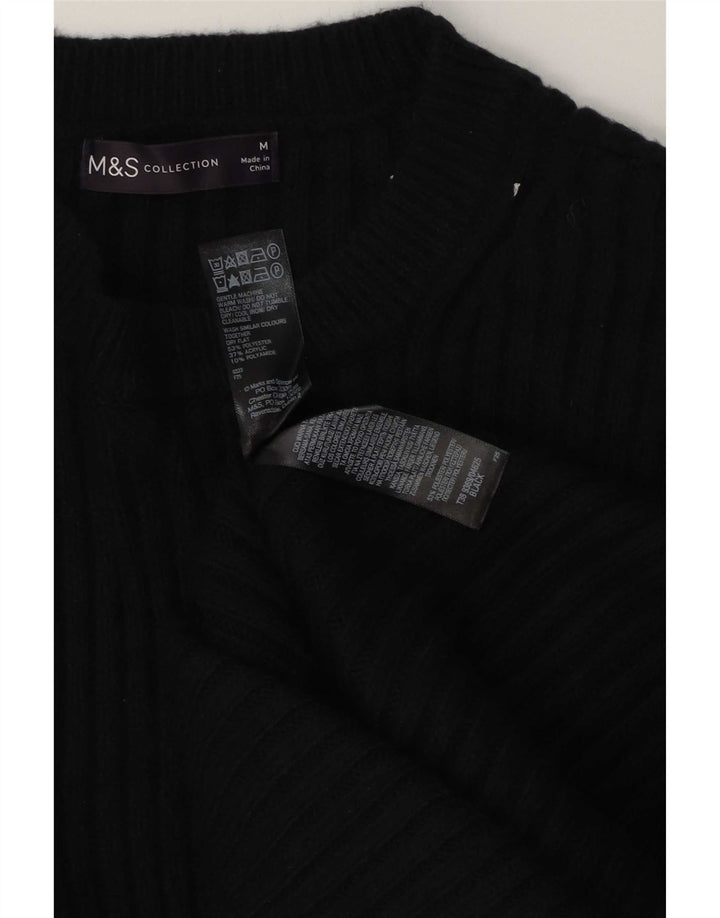Marks & Spencer Damska sukienka sweterkowa z długim rękawem UK 14, średnia czarna