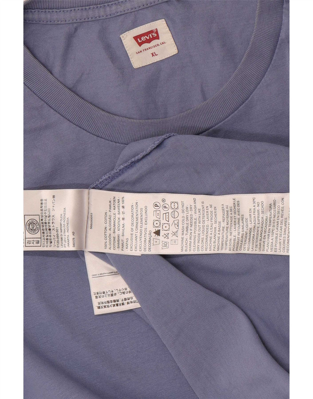 Męska koszulka Levi's Top XL, niebieska, bawełniana