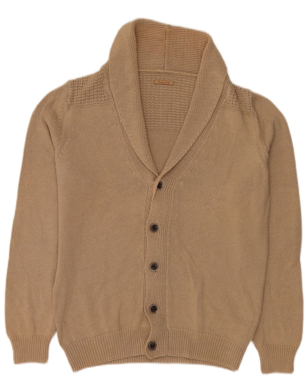 Męski sweter rozpinany Massimo Dutti w kolorze średniego beżu, bawełniany
