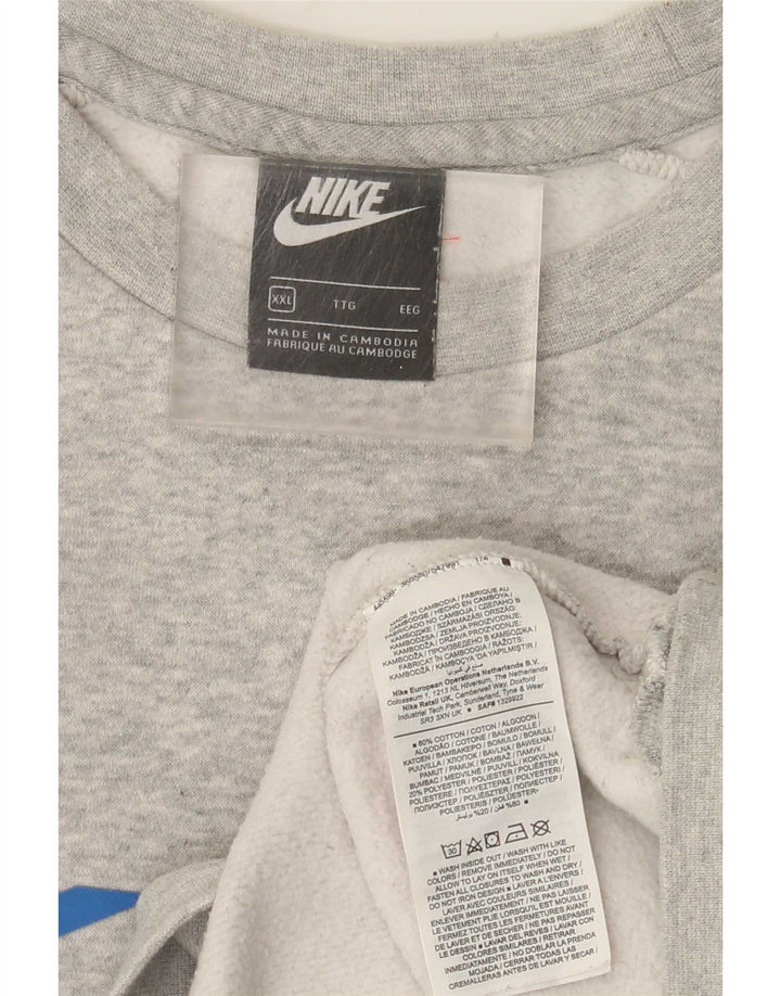 Męska bluza dresowa NIKE 2XL, szara, bawełniana w bloki kolorów