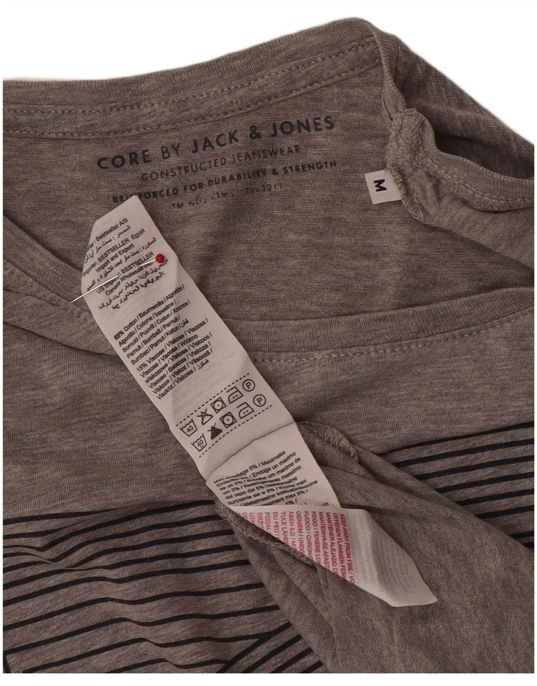 Męski T-shirt z grafiką Jack & Jones, średnioszary, bawełniany