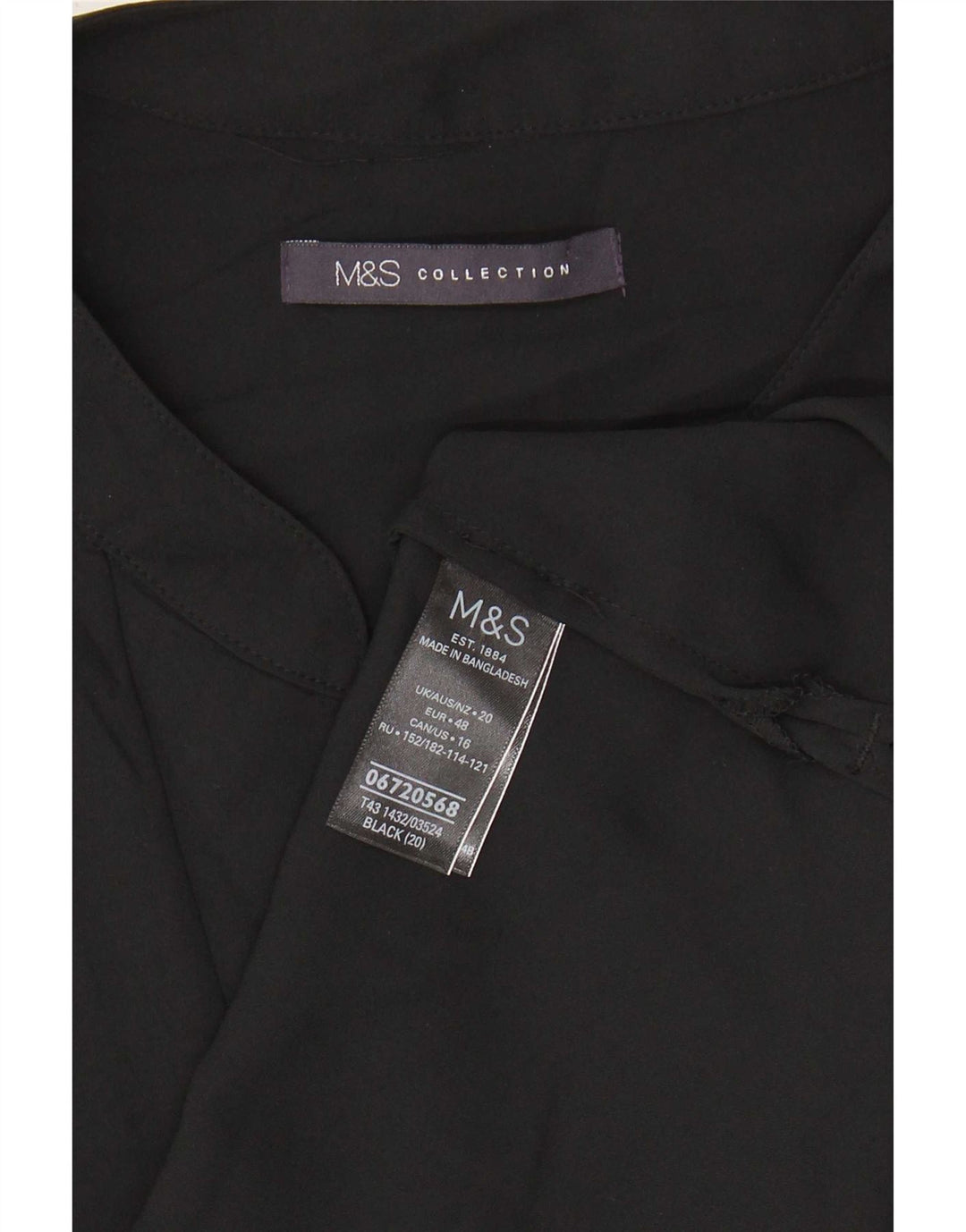 Damska bluzka bez rękawów Marks & Spencer UK 20 2XL, czarna, poliester
