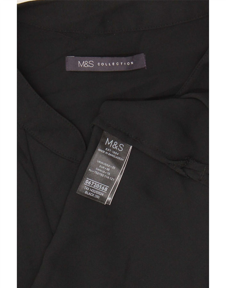 Damska bluzka bez rękawów Marks & Spencer UK 20 2XL, czarna, poliester