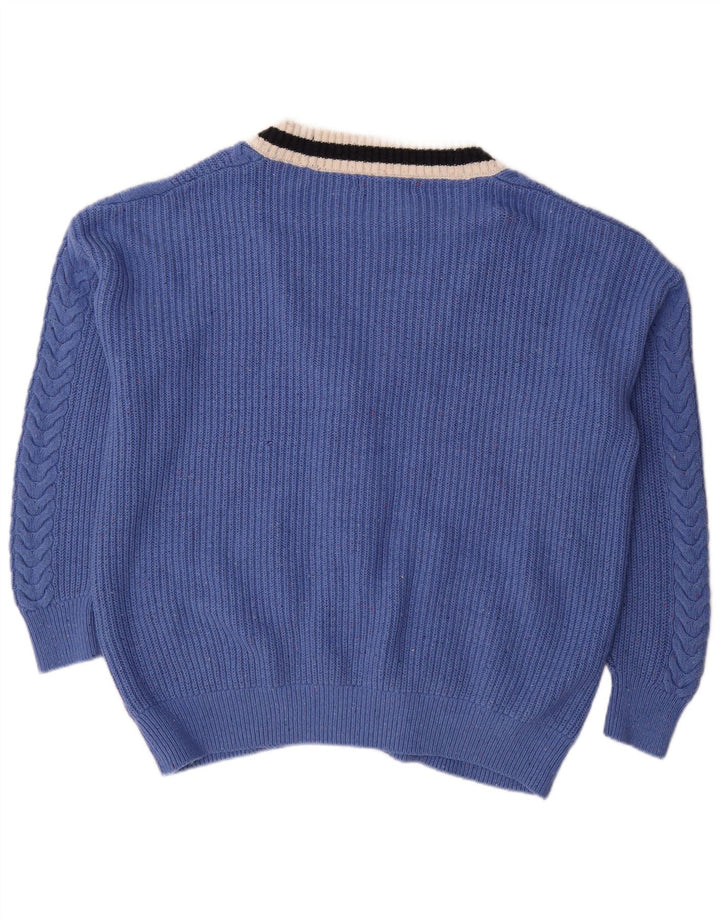 Marks & Spencer Damski sweter oversize UK 16, duży, niebieski, bawełniany
