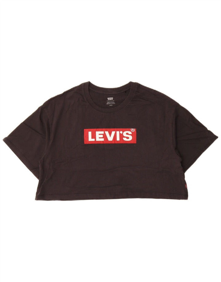 Damska koszulka Levi's Crop Oversize z grafiką Top UK 10 Small Black
