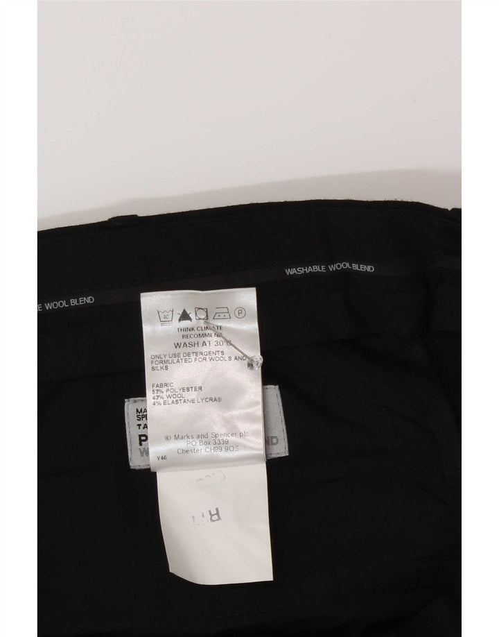 Męskie spodnie garniturowe Marks & Spencer W38 L29, czarny poliester