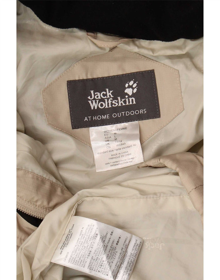 Damski ocieplany płaszcz z kapturem Jack Wolfskin UK 12/14 Średni beżowy poliester