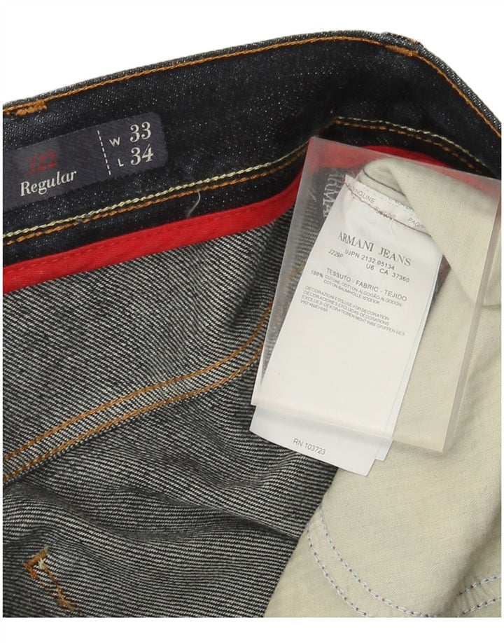 Armani Jeans Męskie regularne proste dżinsy W33 L31 Granatowa bawełna