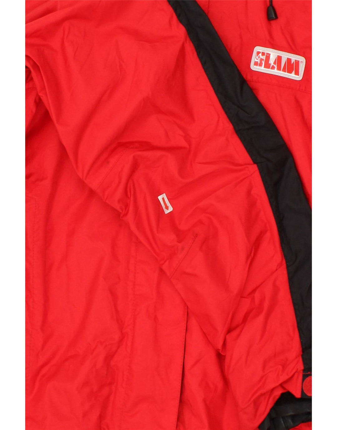 SLAM Womens Rain Jacket UK 10 Small Red Colourblock Nylon Vintage Slam and Second-Hand Slam from Messina Hembry 