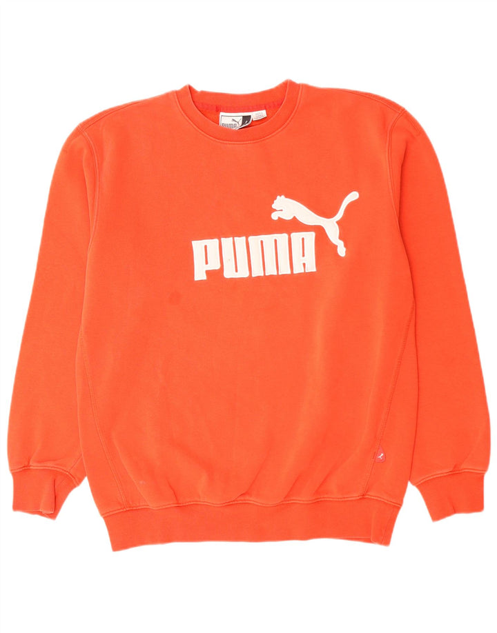 Męski sweter z grafiką PUMA, mały, pomarańczowy, bawełniany