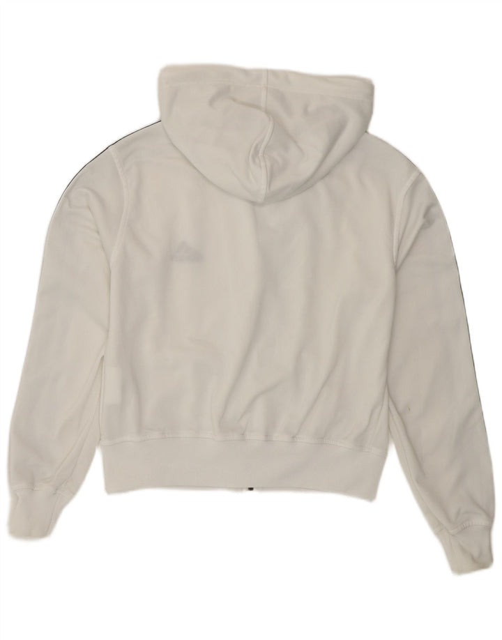 ADIDAS Womens Oversized Zip Hoodie Sweater UK 10 Small White Polyester