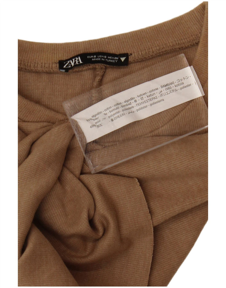 Damska kamizelka Zara Top UK 10 Small Brown Cotton