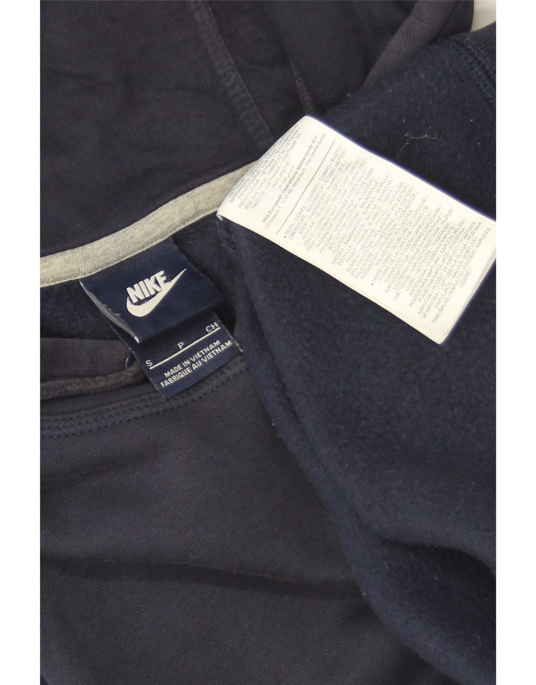Męski sweter z kapturem Nike, mały, granatowy, bawełniany