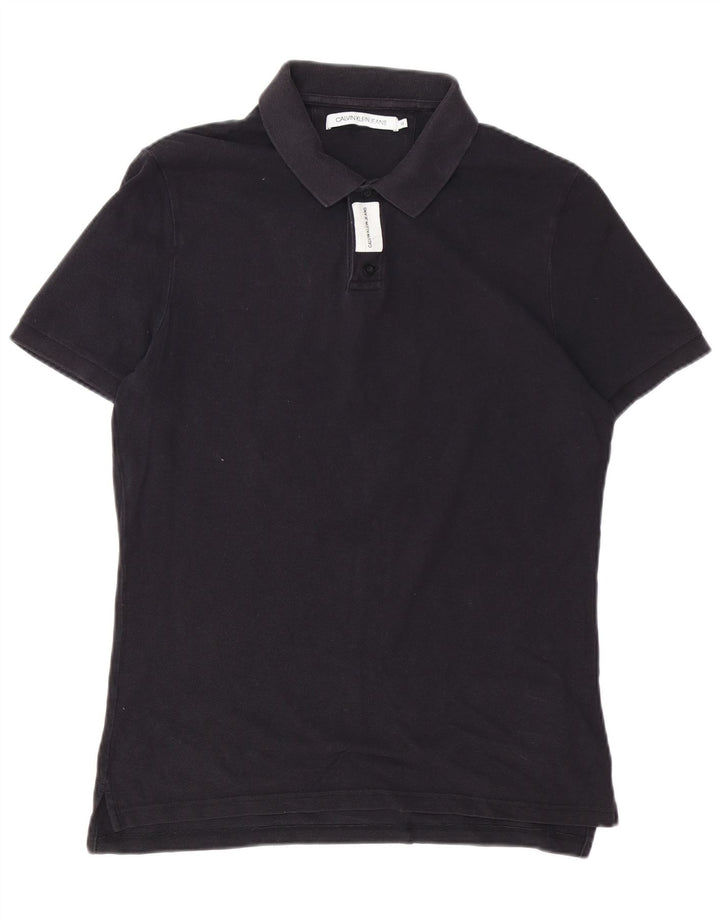 Męska koszulka polo Calvin Klein Jeans, średnia, granatowa, bawełniana