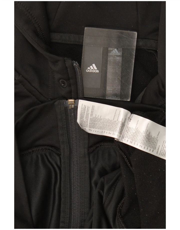 Męski sweter z kapturem i zamkiem Adidas, średni czarny poliester