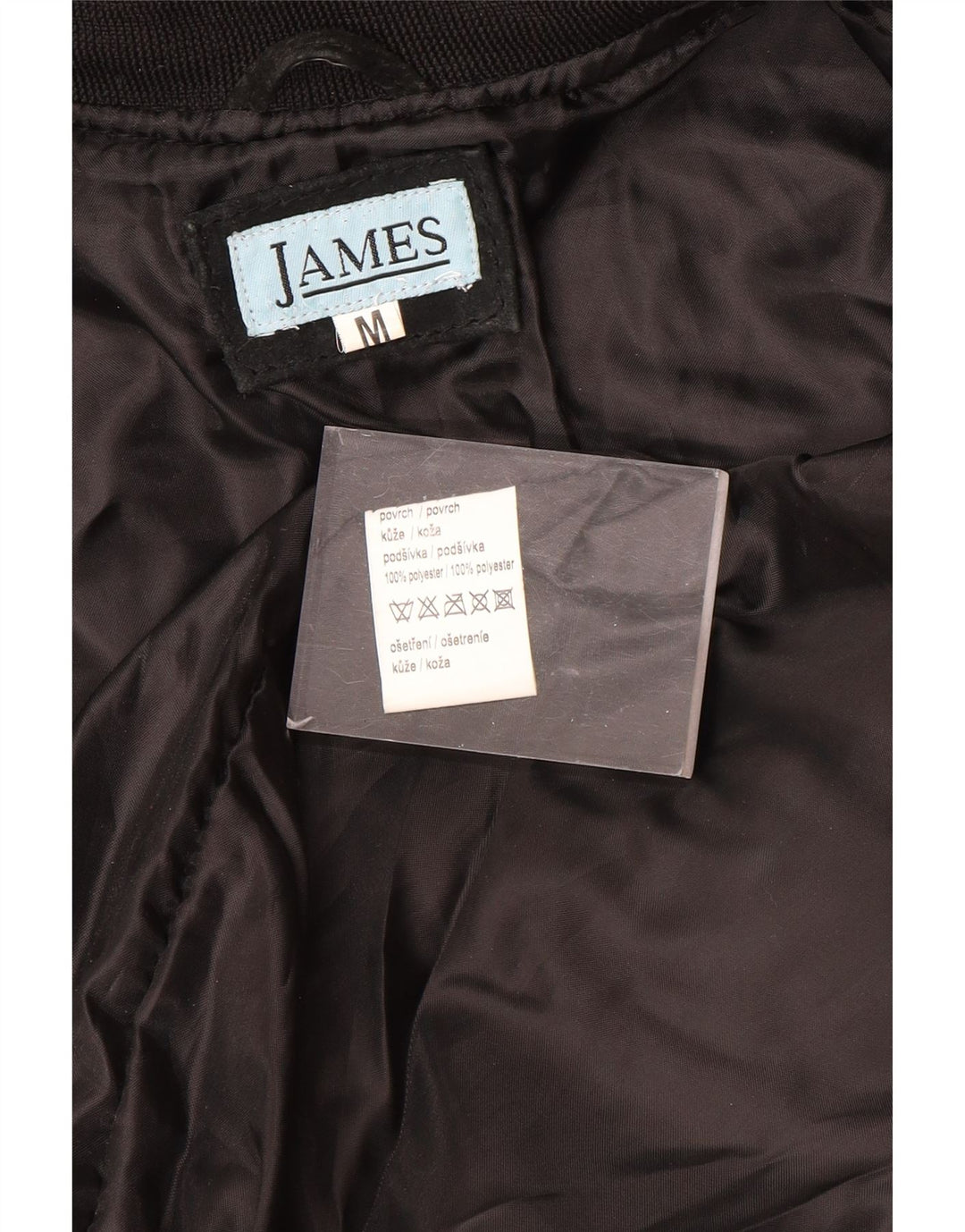 Męska zamszowa kurtka bomberka VINTAGE UK 38, średnia czarna skóra