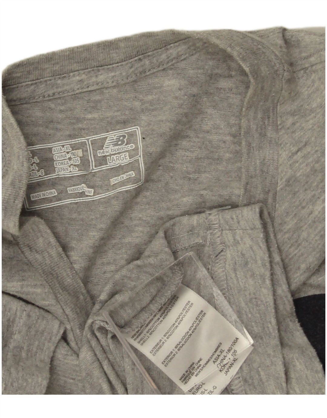 Męska koszulka z grafiką NEW BALANCE, duża, szara, nakrapiana bawełna